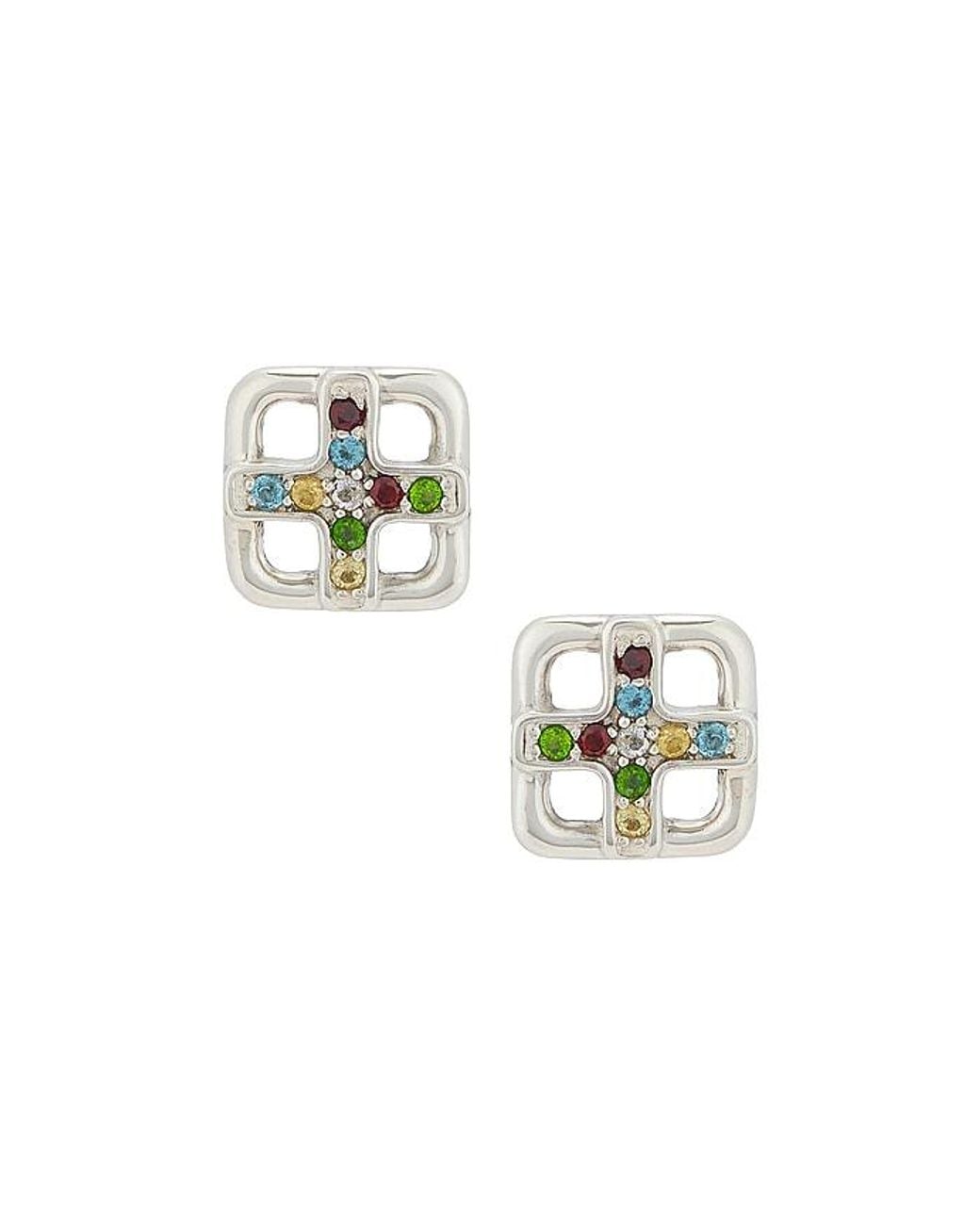 Maple Metallic Cross Earrings for men