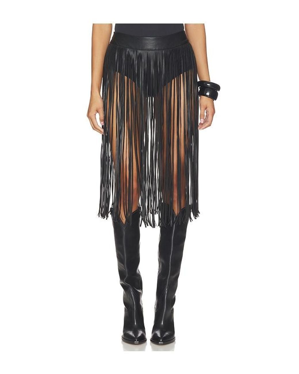 Kim Shui Black Short With Side Fringe