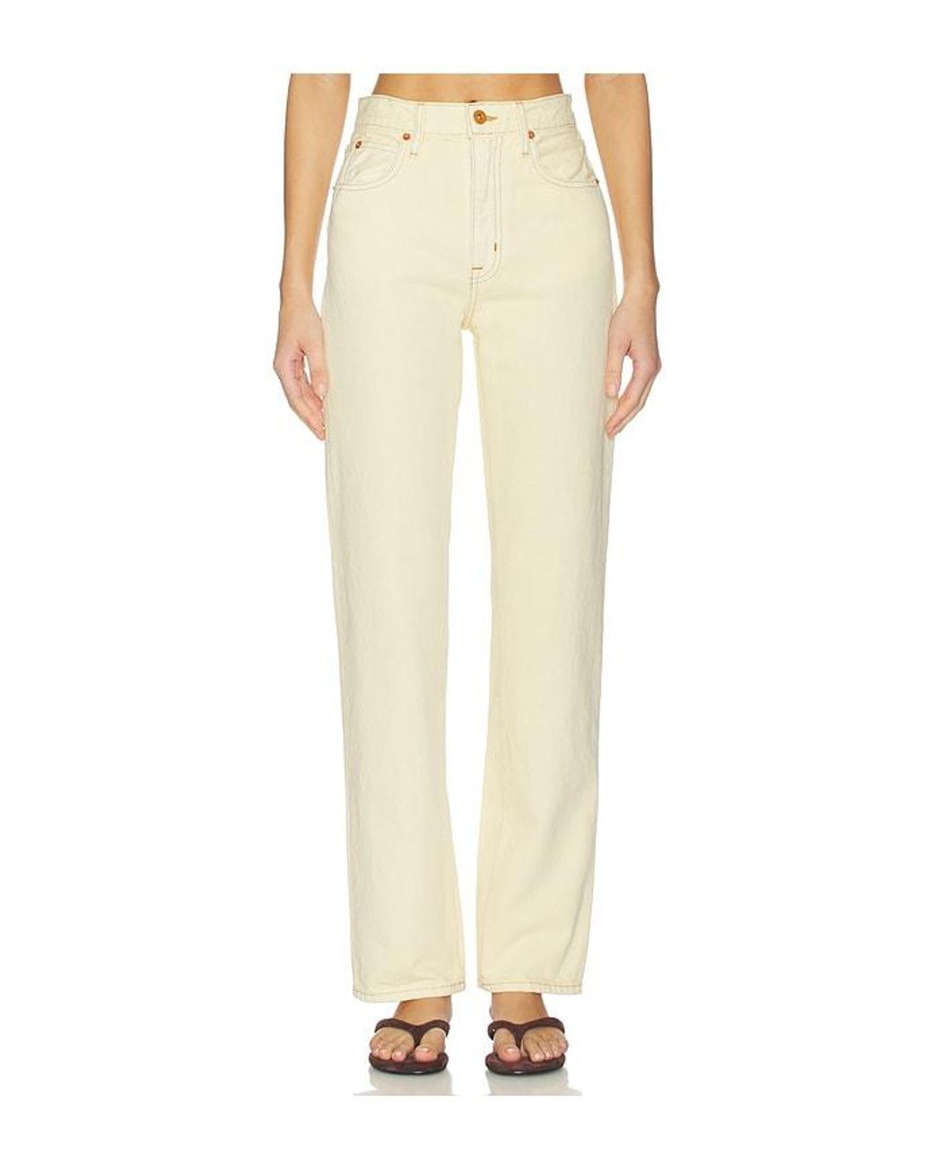 SLVRLAKE Denim White London High Rise Straight Leg Jeans