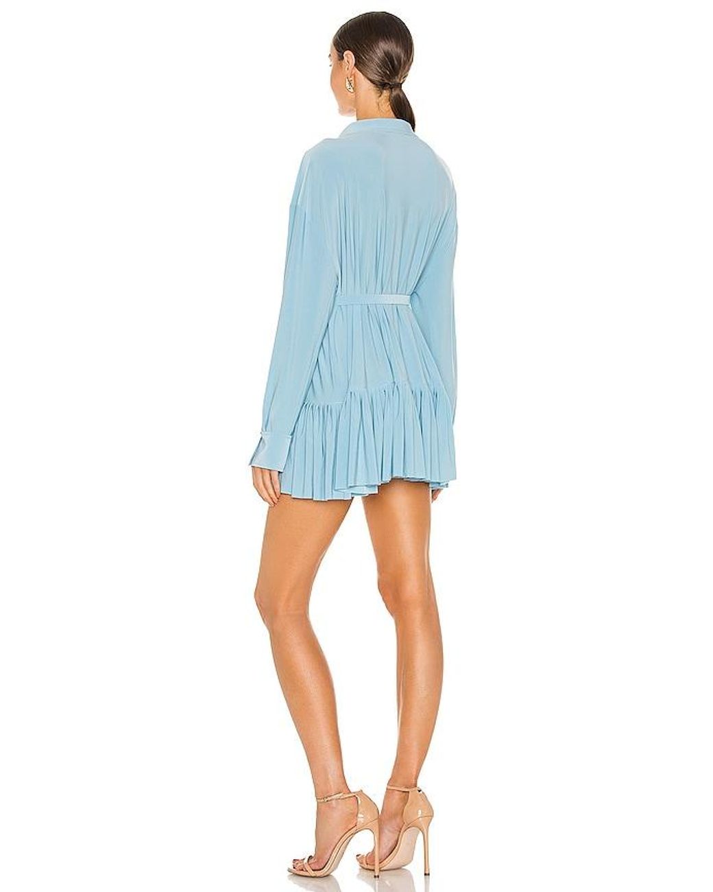 Norma Kamali Blue Oversized Boyfriend Shirt Dress