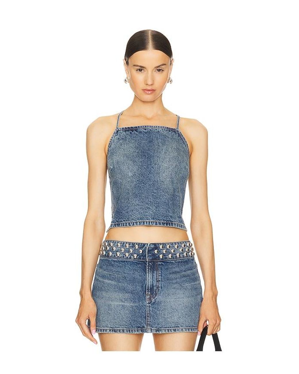 GRLFRND Blue Yoli Cross Back Cami