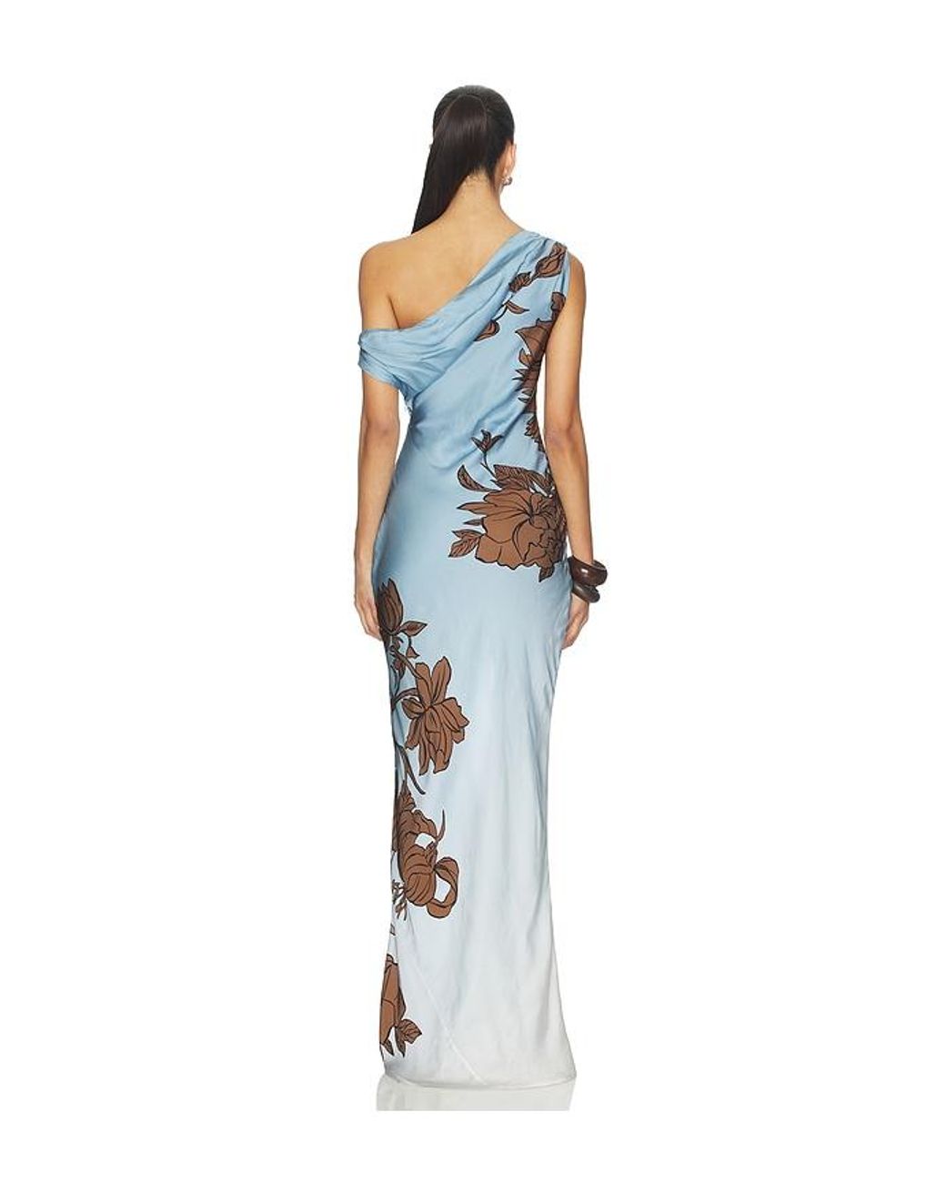 Rococo Sand Blue One Shoulder Maxi Dress