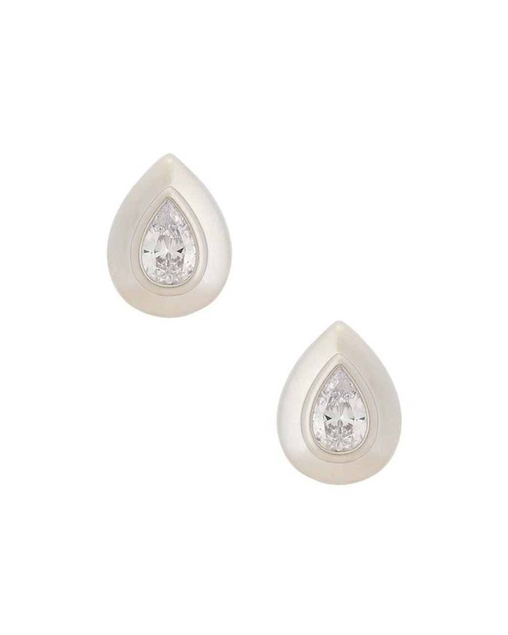 Shashi White Carson Stud Earrings