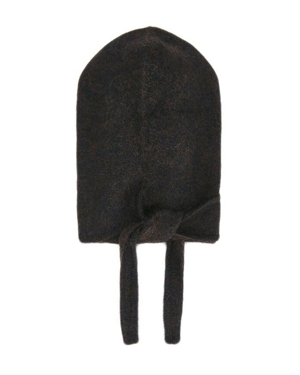 Ganni Black Brushed Mohair Balaclava