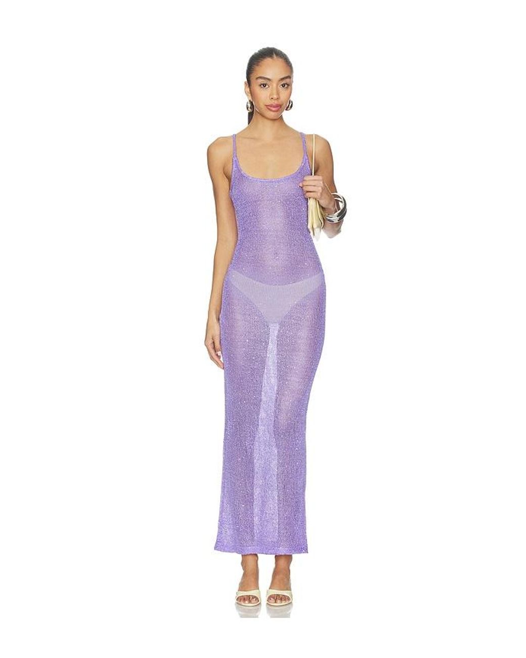 MORE TO COME Purple Skylar Knit Maxi Dress