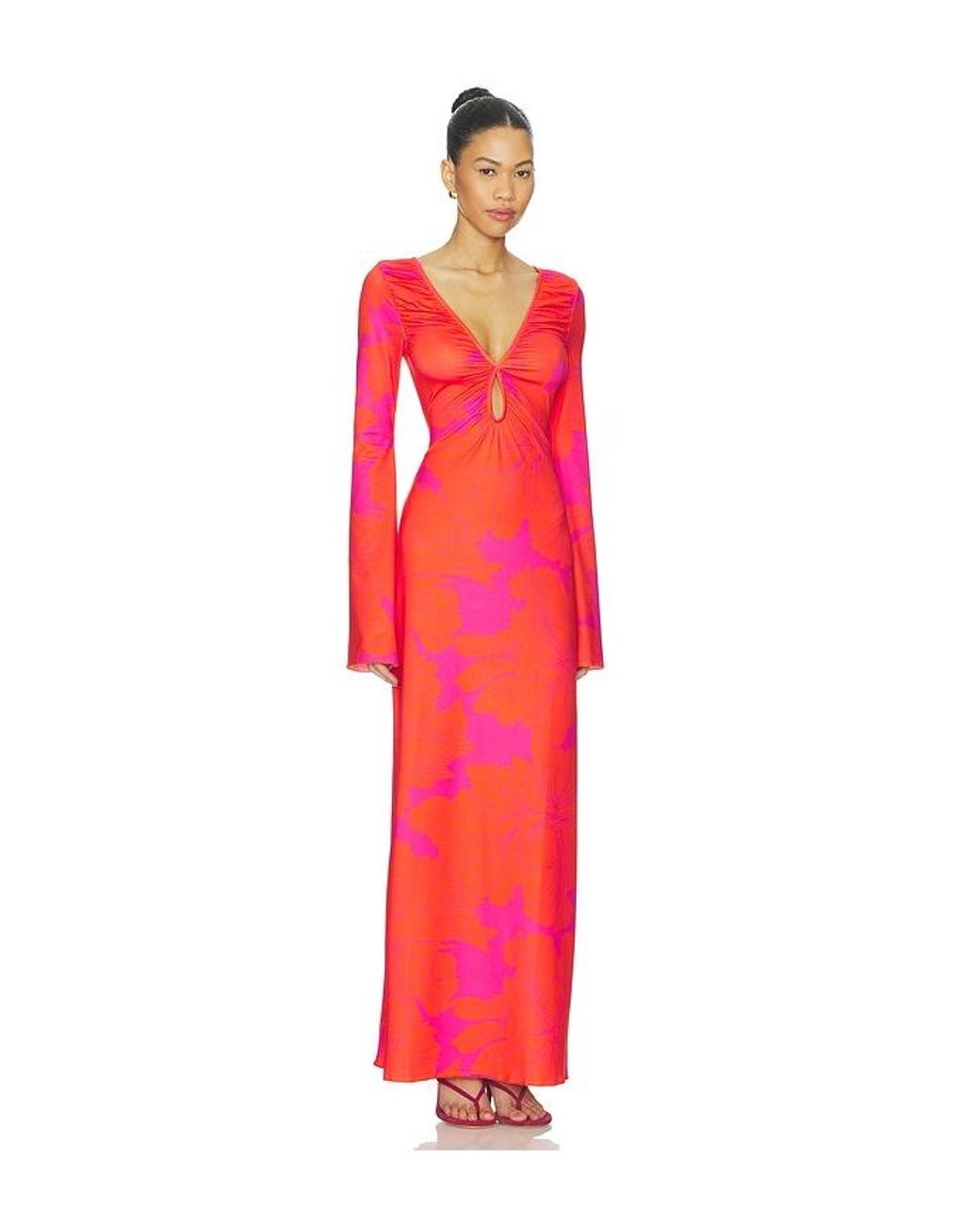 Eywasouls Malibu Red Diana Bell Dress