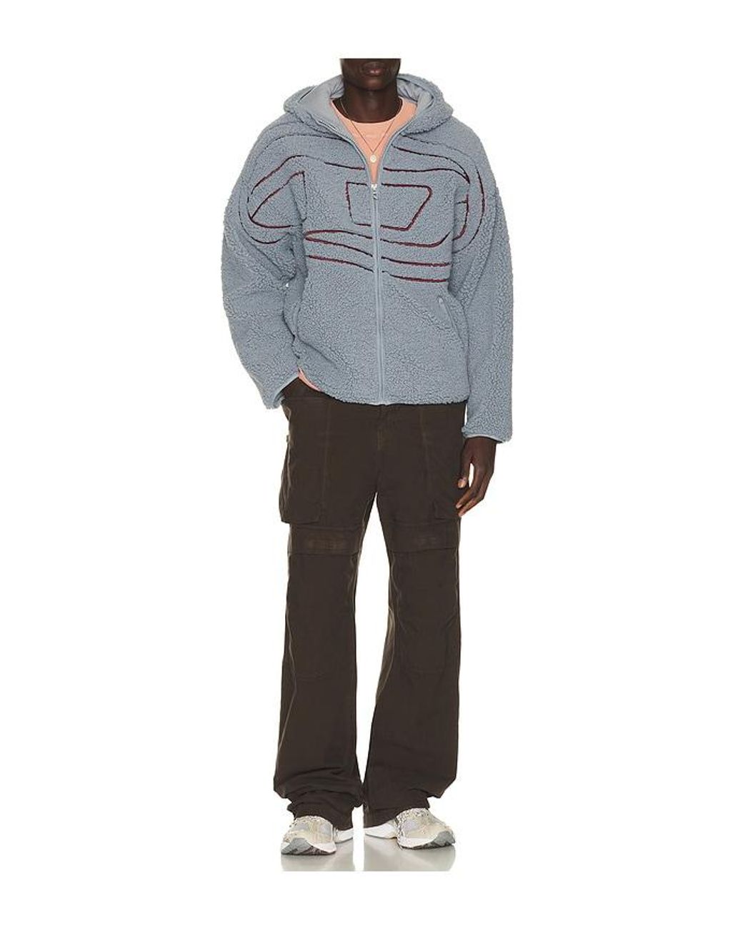 DIESEL Gray S-Za Hoodie for men