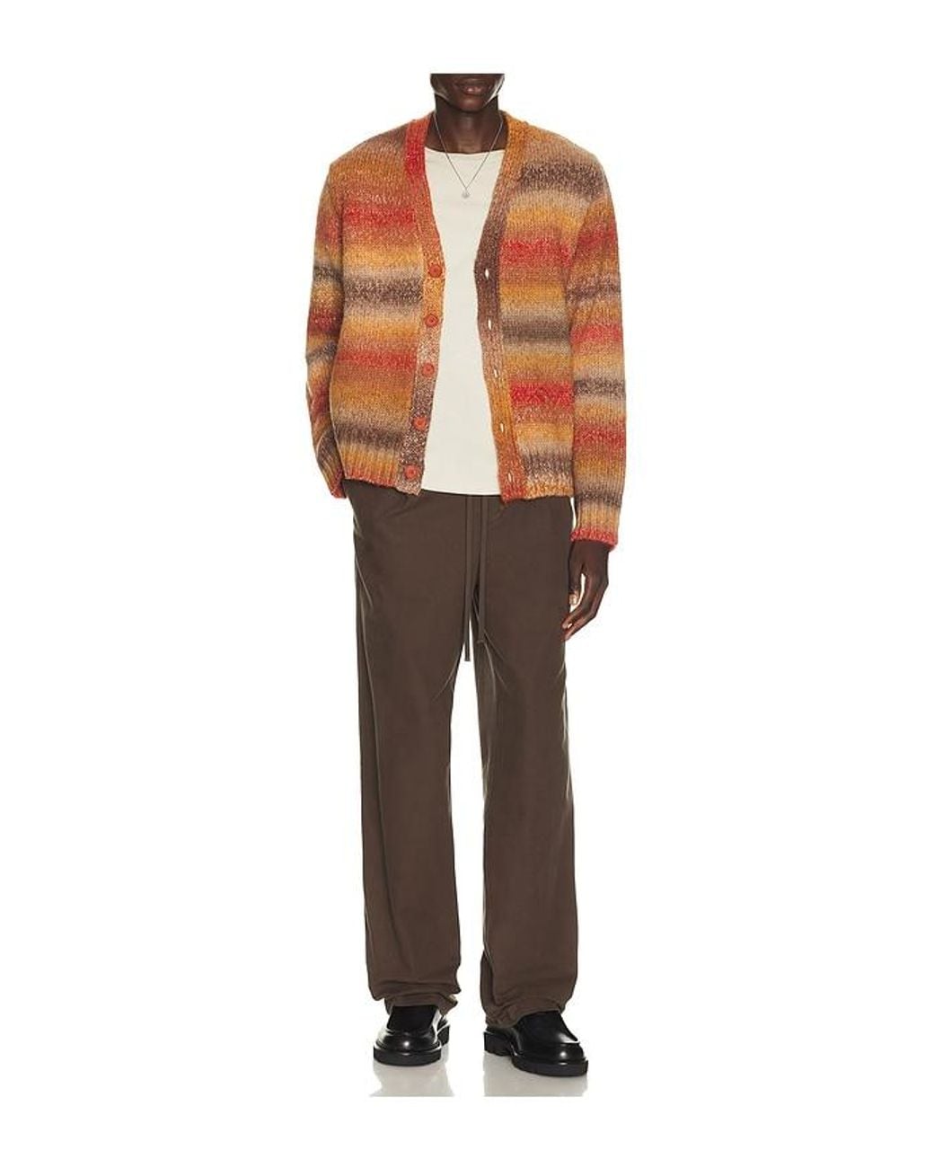Far Afield Orange Buckley Cardigan for men