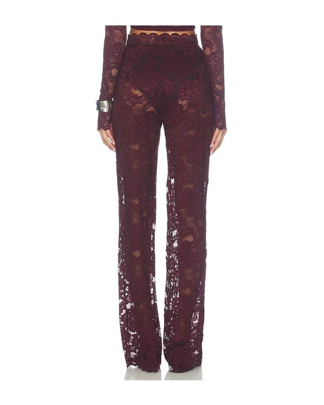 Nookie Red Delphine Lace Pants