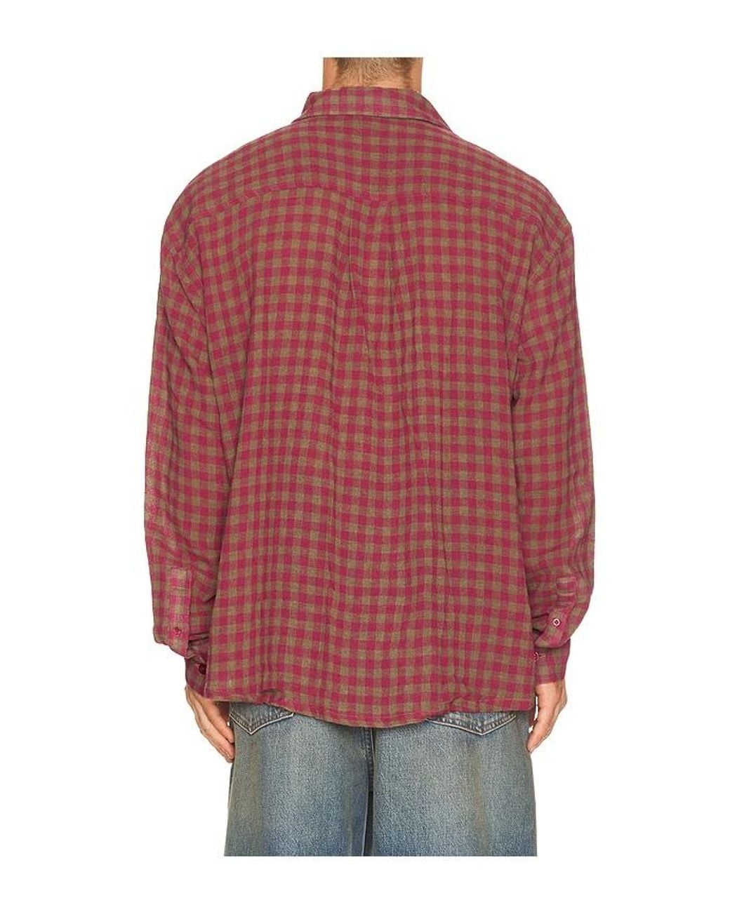 Won Hundred Red Mason Check Shirt for men