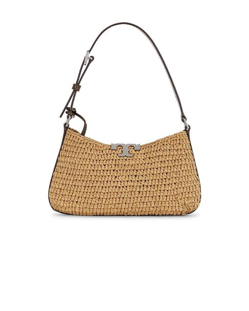 Tory Burch Metallic Eleanor Straw Slim Shoulder Bag