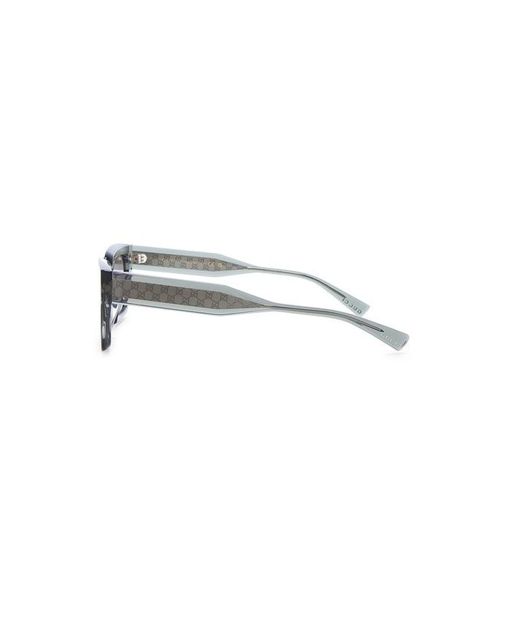 Gucci Gray G Monogram Rectangular Sunglasses for men