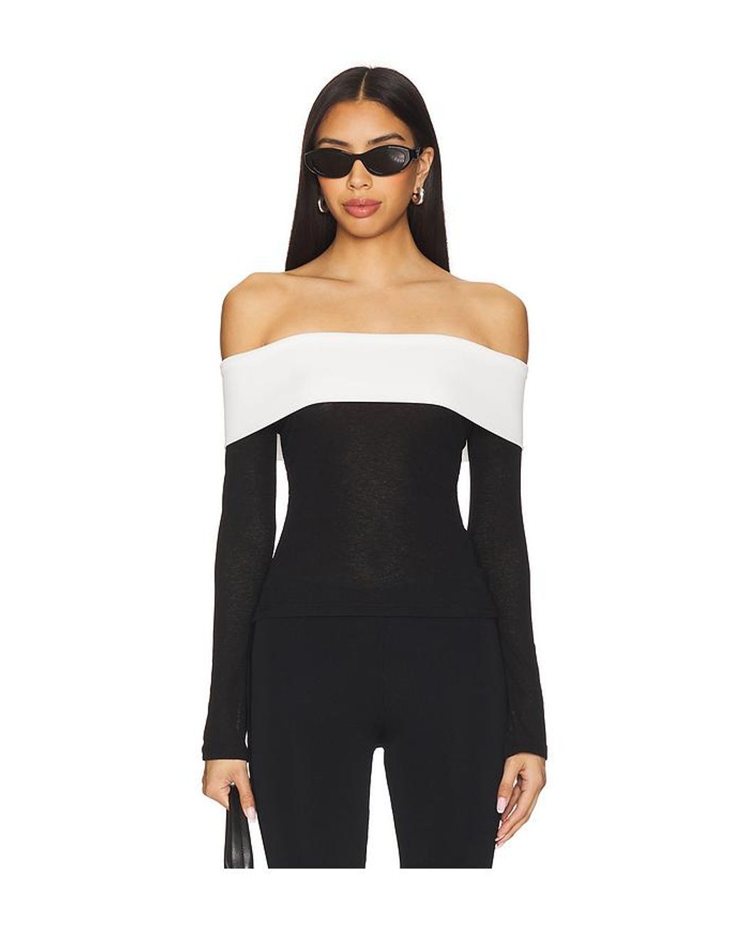 ALL THE WAYS Black Monica Off Shoulder Top