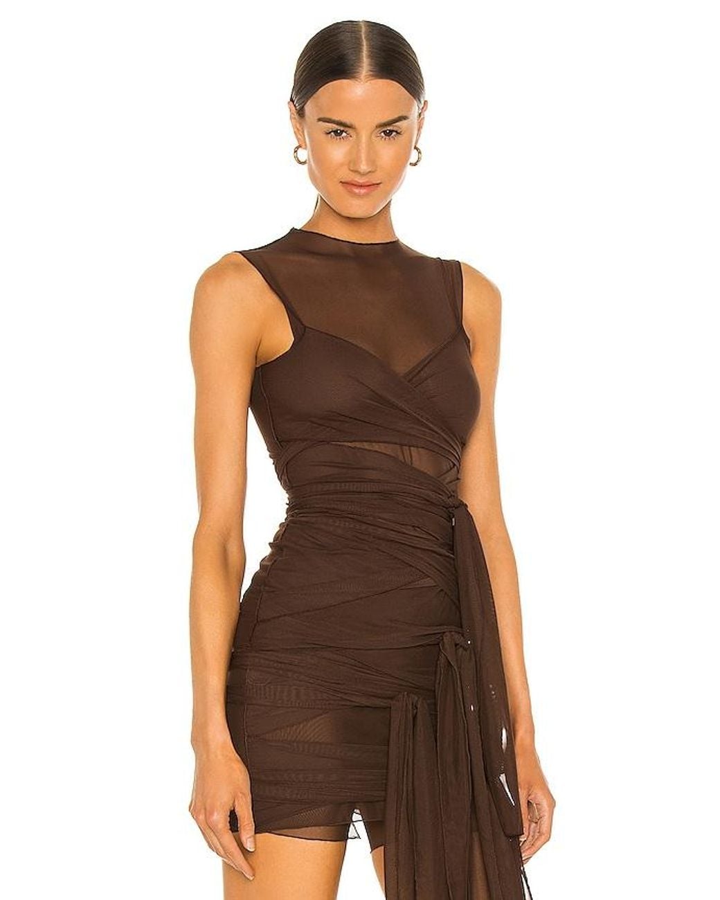 Kim Shui Brown Jersey Tie Top