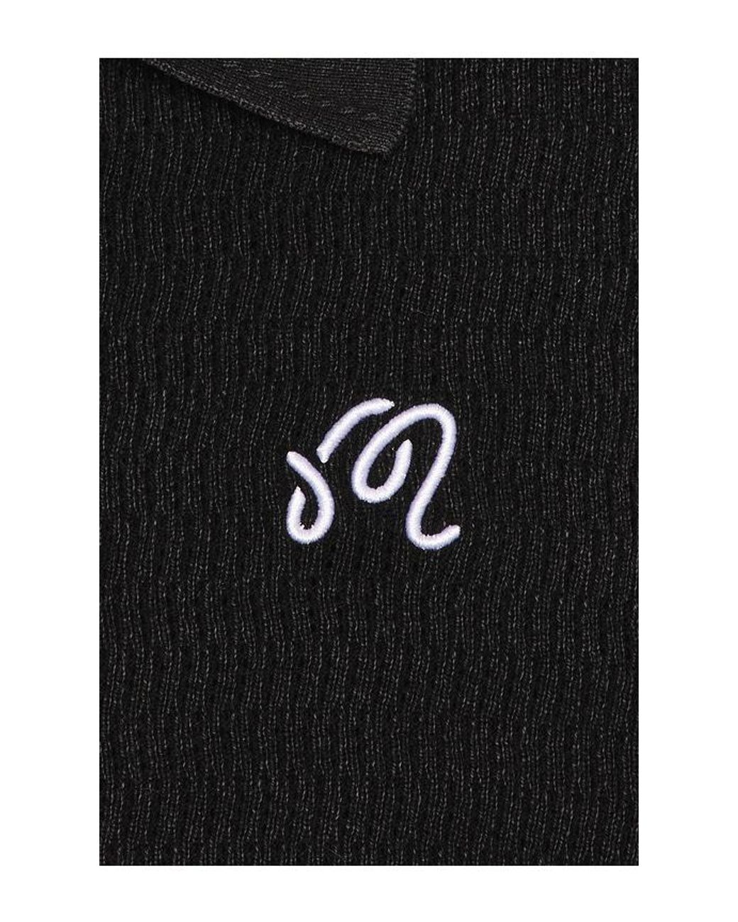 Malbon Black Brickwork Polo for men