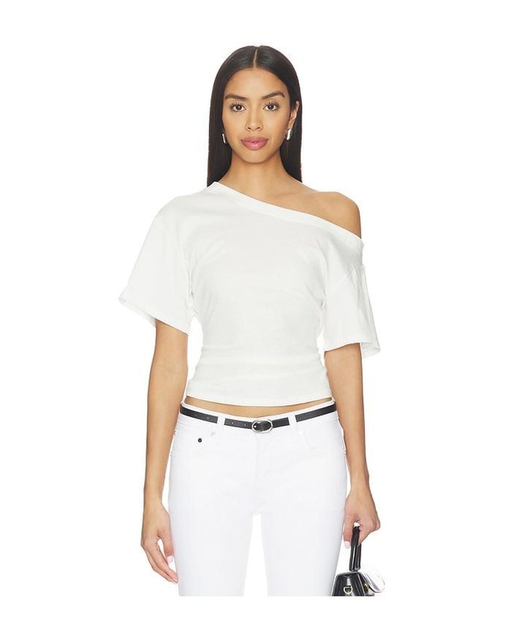 EB DENIM White Elena Off The Shoulder Tee