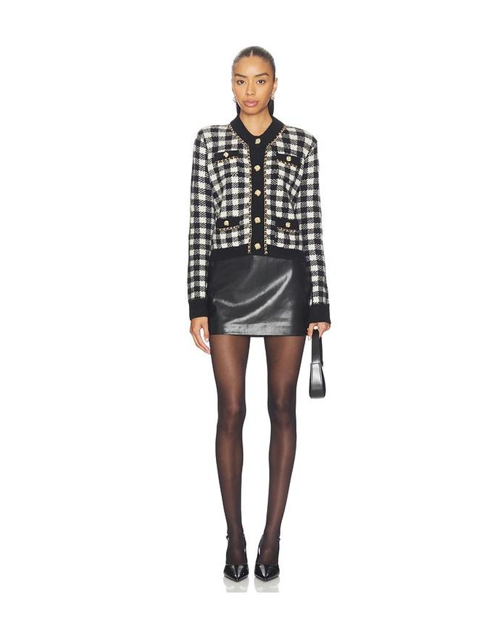 Generation Love Black Selma Houndstooth Cardigan