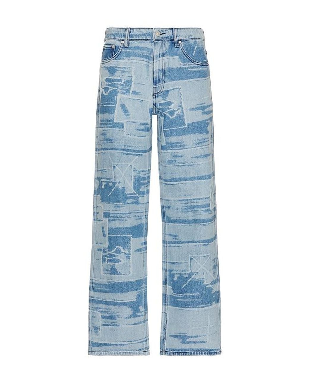 Babylon Blue 5 Pocket Laser Printed Patched Pants for men