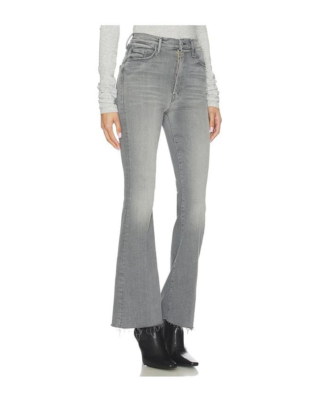 Mother Gray High Waisted Weekend Fray Jeans