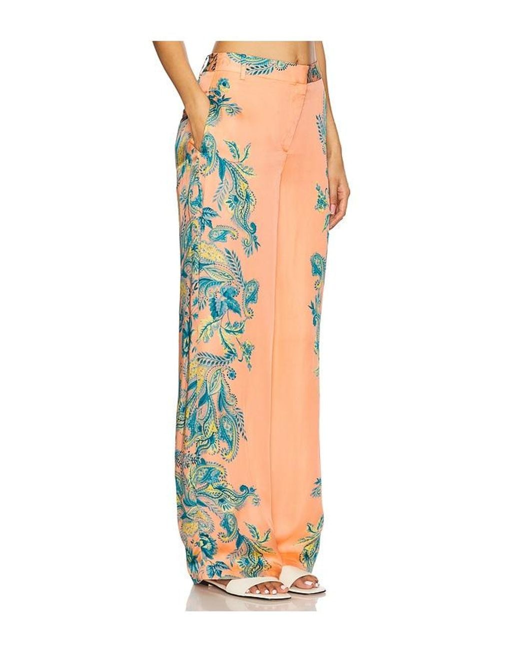 Hemant & Nandita Orange Straight Pants With Buckle Belt
