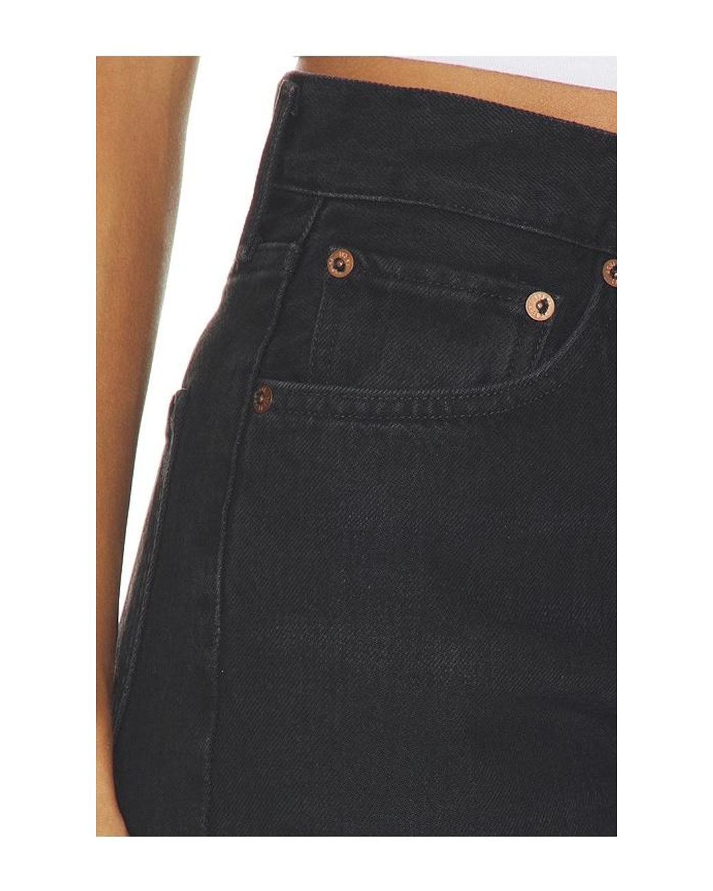 Agolde Black Riley Crop
