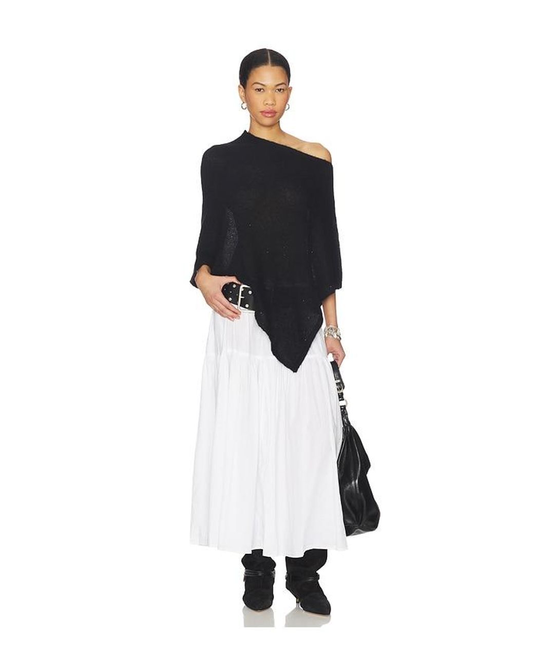 Autumn Cashmere Black Sequin Cropped Poncho Capelet