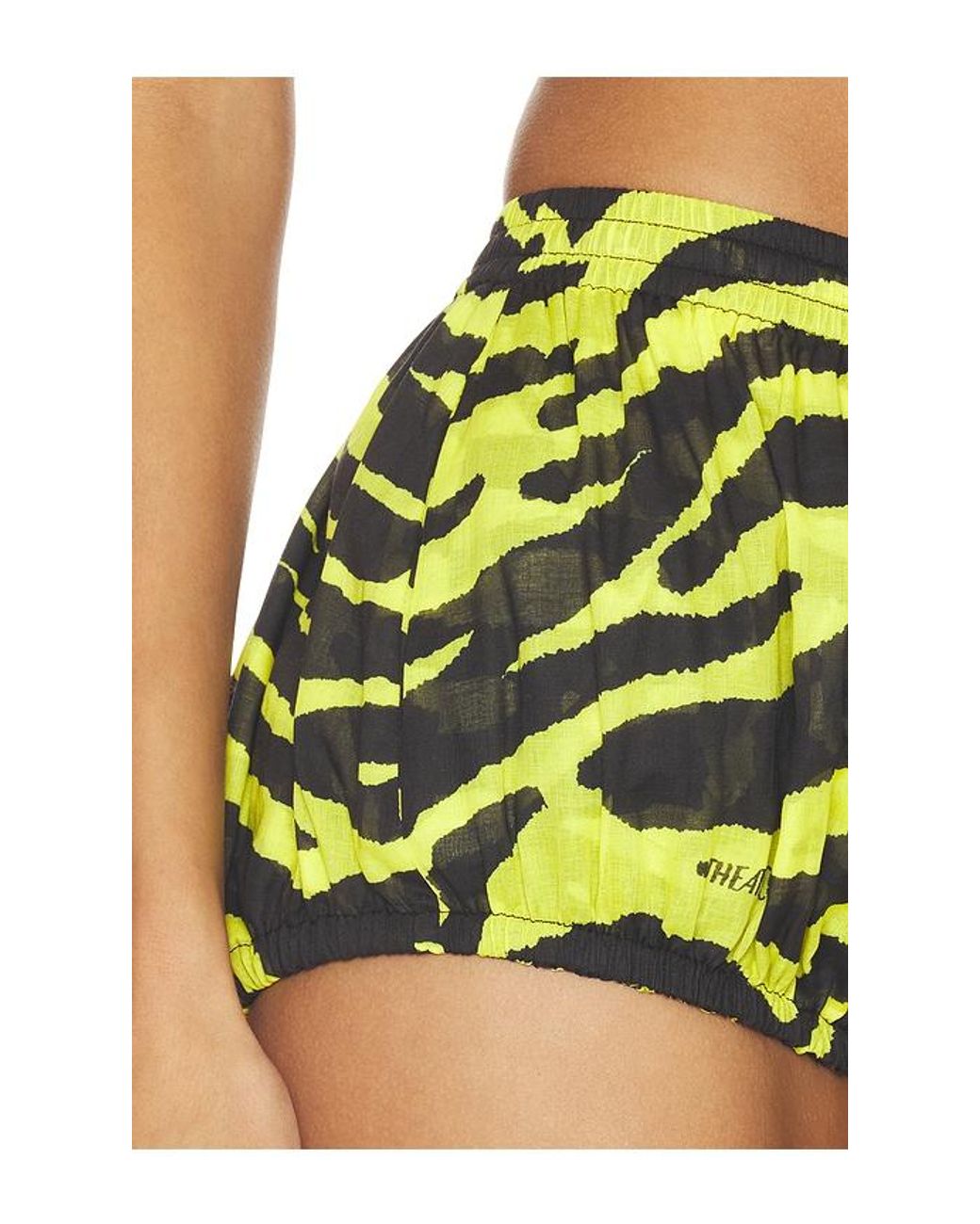 The Attico Green Zebra Mini Short