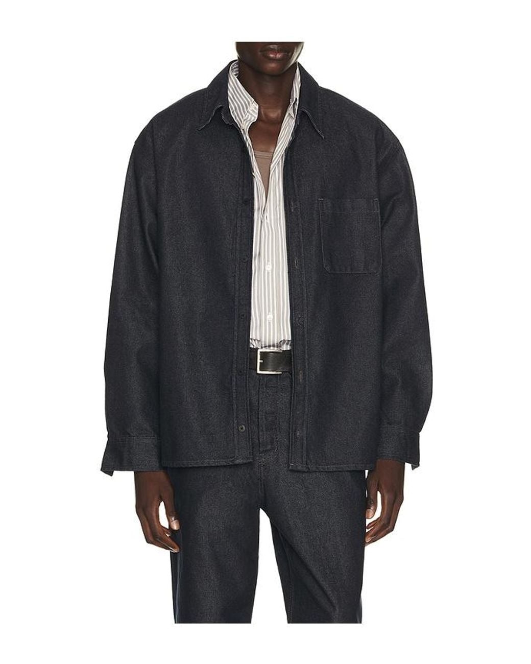 LE17SEPTEMBRE Black Denim Over Shirt for men