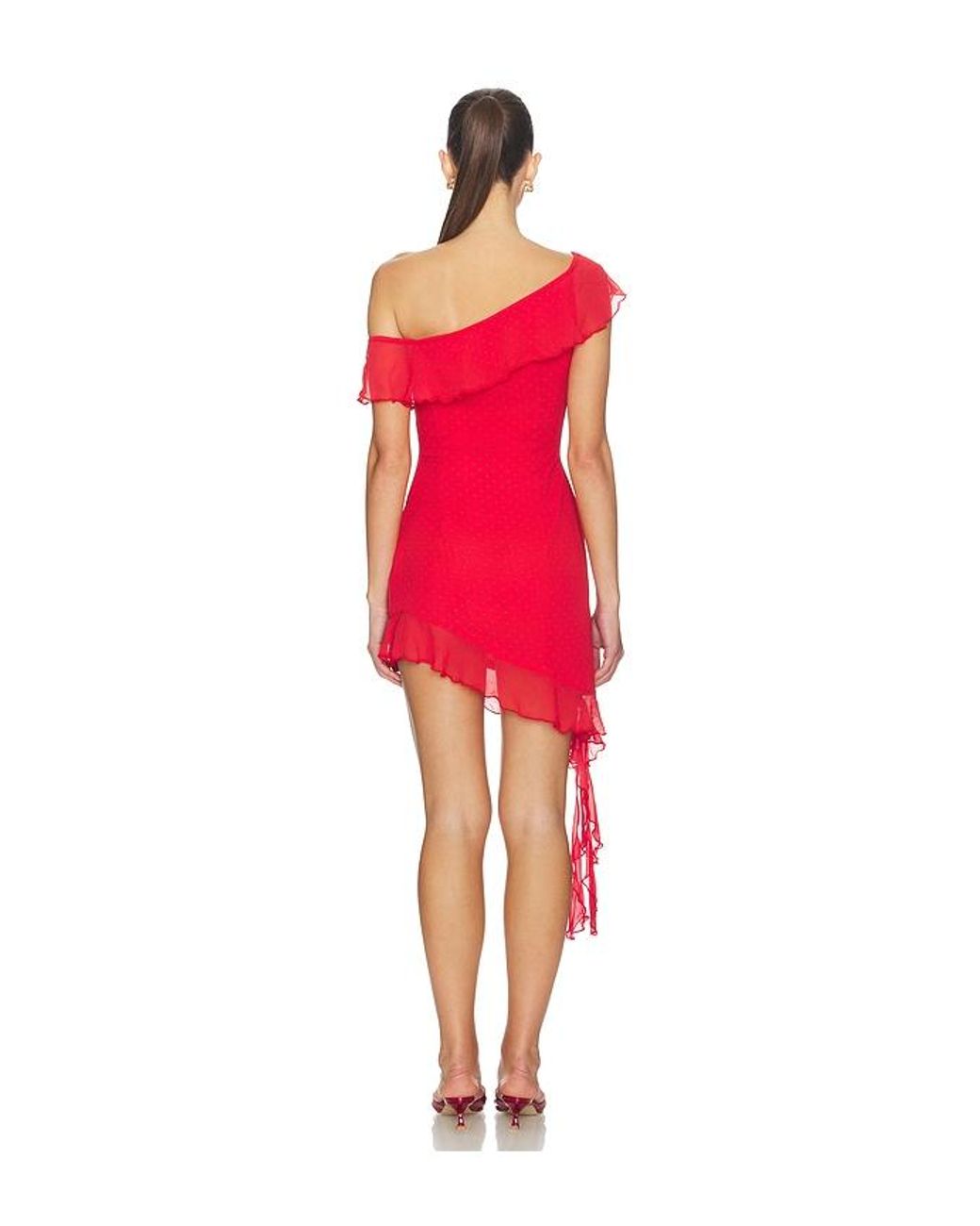 SNDY'S Red Reyen Frill Mini Dress