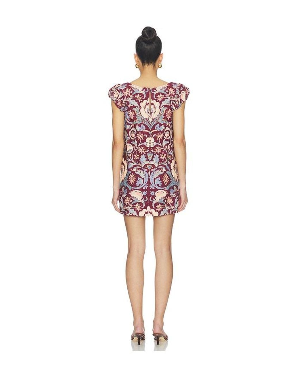 Free People Red Hopeless Romantic Printed Mini Dress