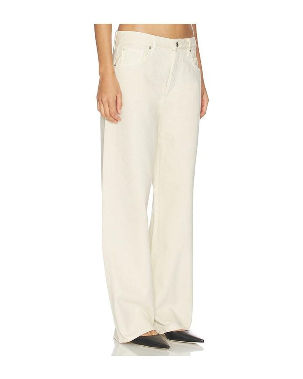 Agolde White Low Slung Baggy Jeans