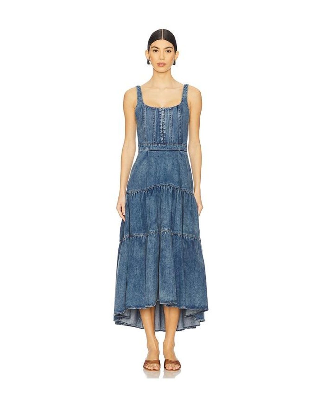 knee length dresses for ladies Alice & Olivia Dresses Floral Drape Front Navy Cross Back Midi Dress 4 / Navy