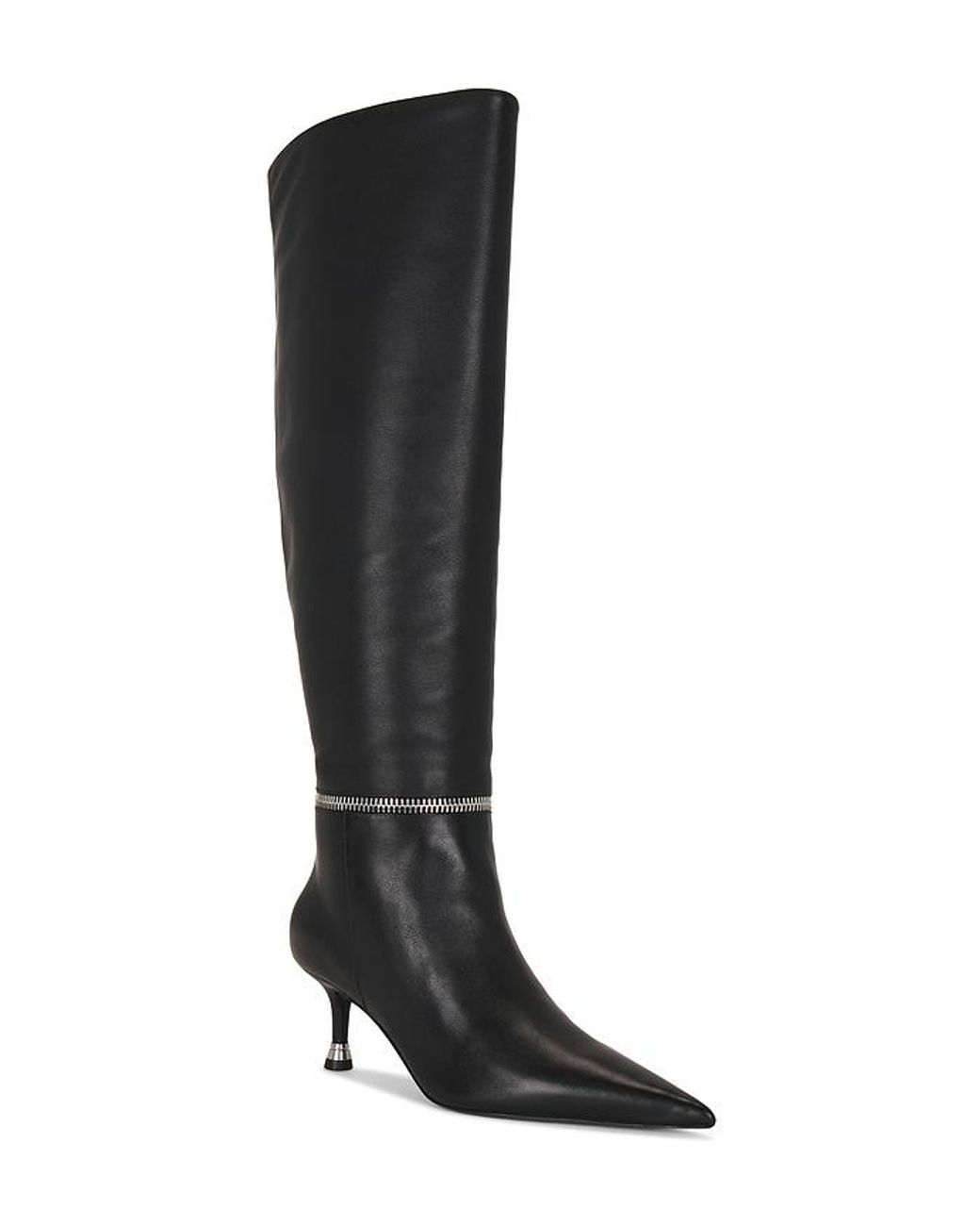 Alexander Wang Black Akilia Zip Slouch Leather Boot