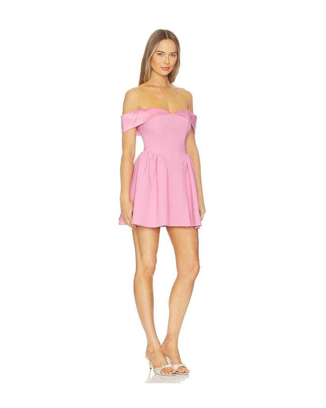 Elliatt Pink Amelina Off The Shoulder Mini Dress