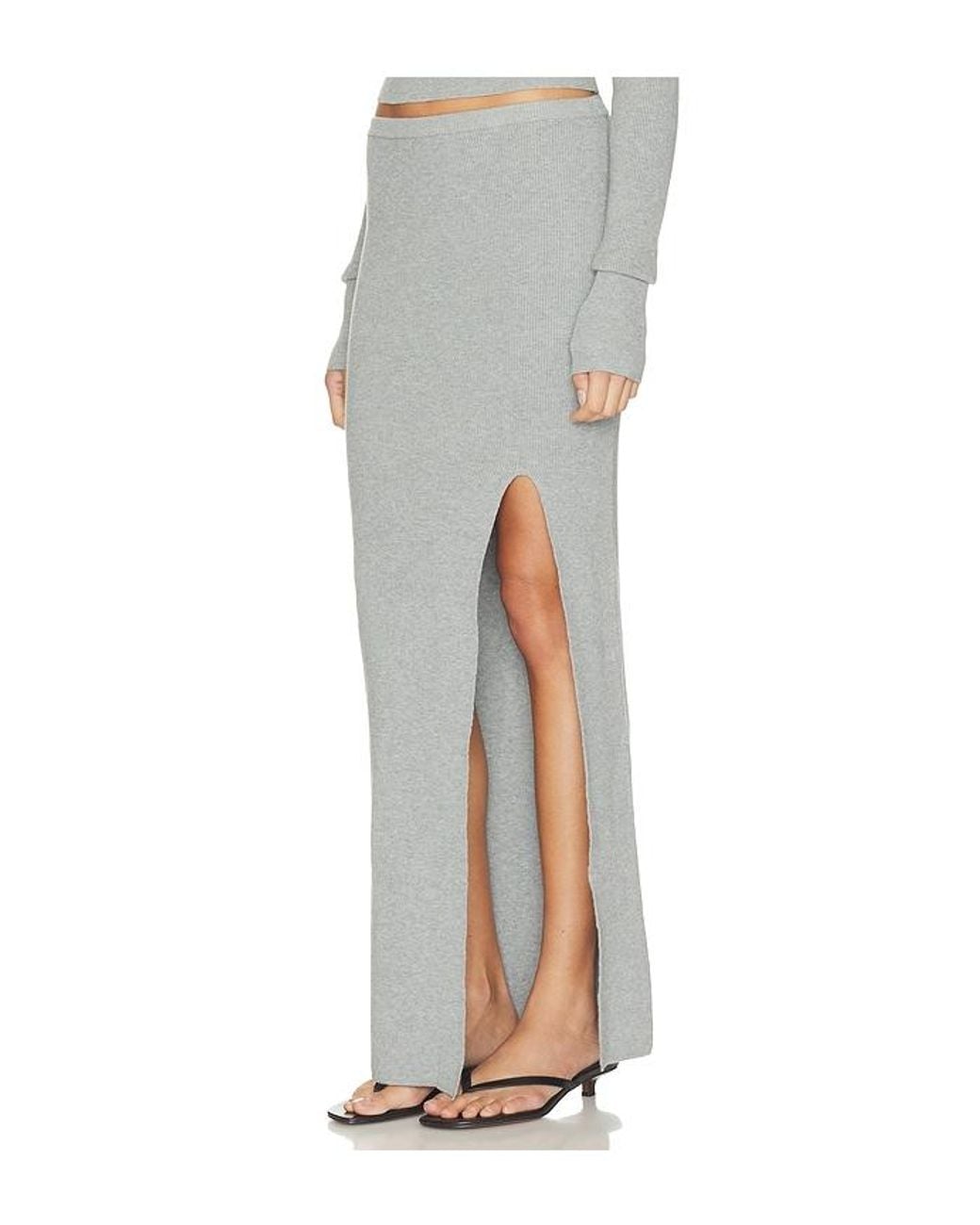 ALL THE WAYS Gray Brylee Knit Maxi Skirt