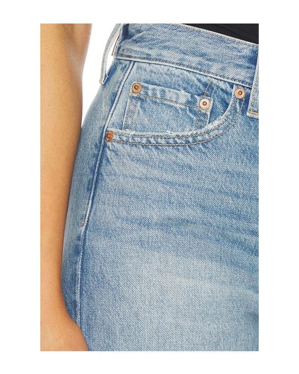 Pistola Blue Sydney High Rise Bowed Wide Jeans