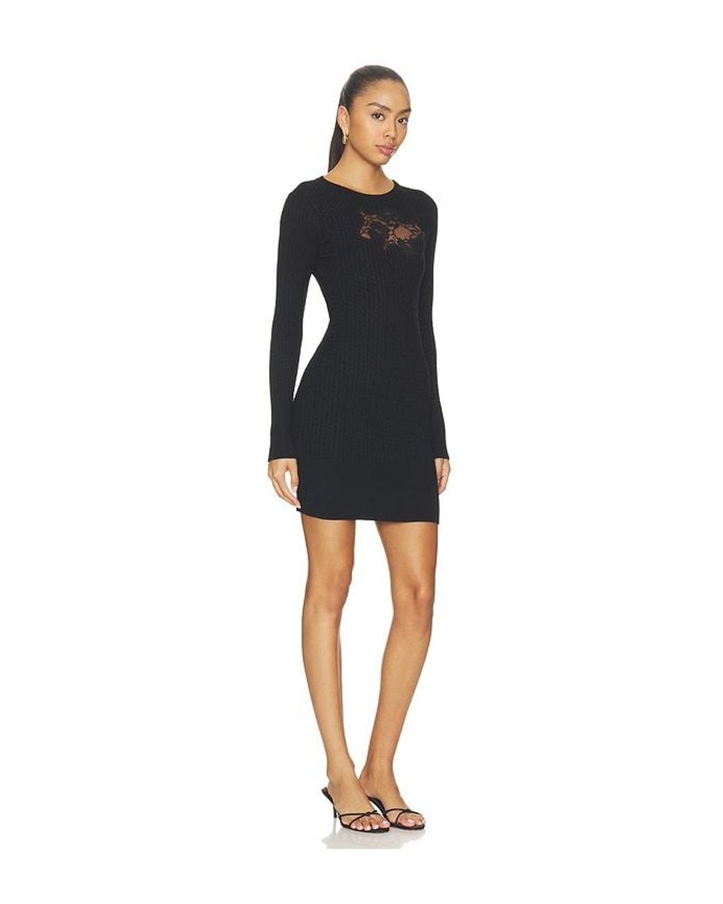 Fleur du Mal Black Lace Guipure Knit Dress
