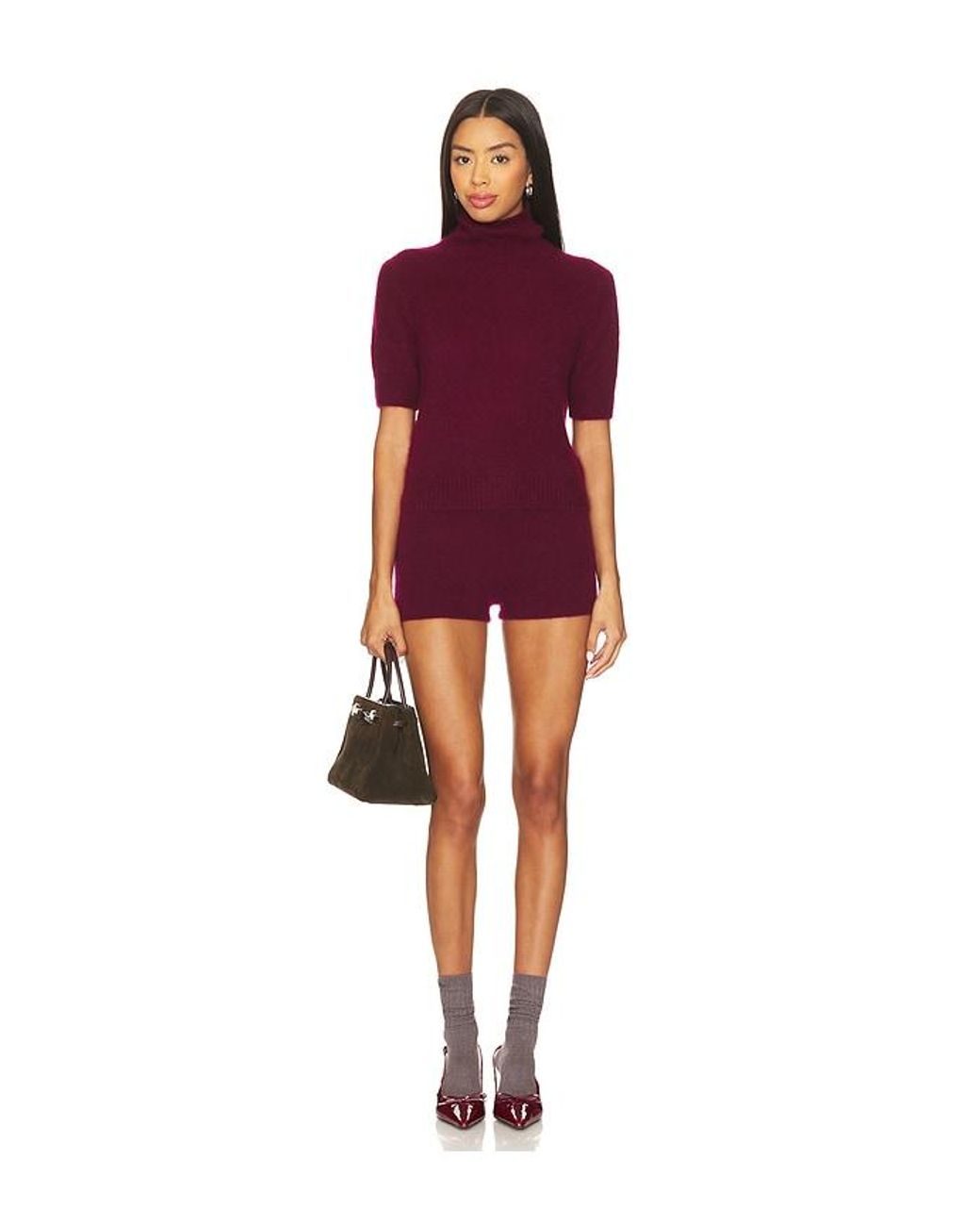 W. Cashmere Purple Tansy Short Sleeve Pullover