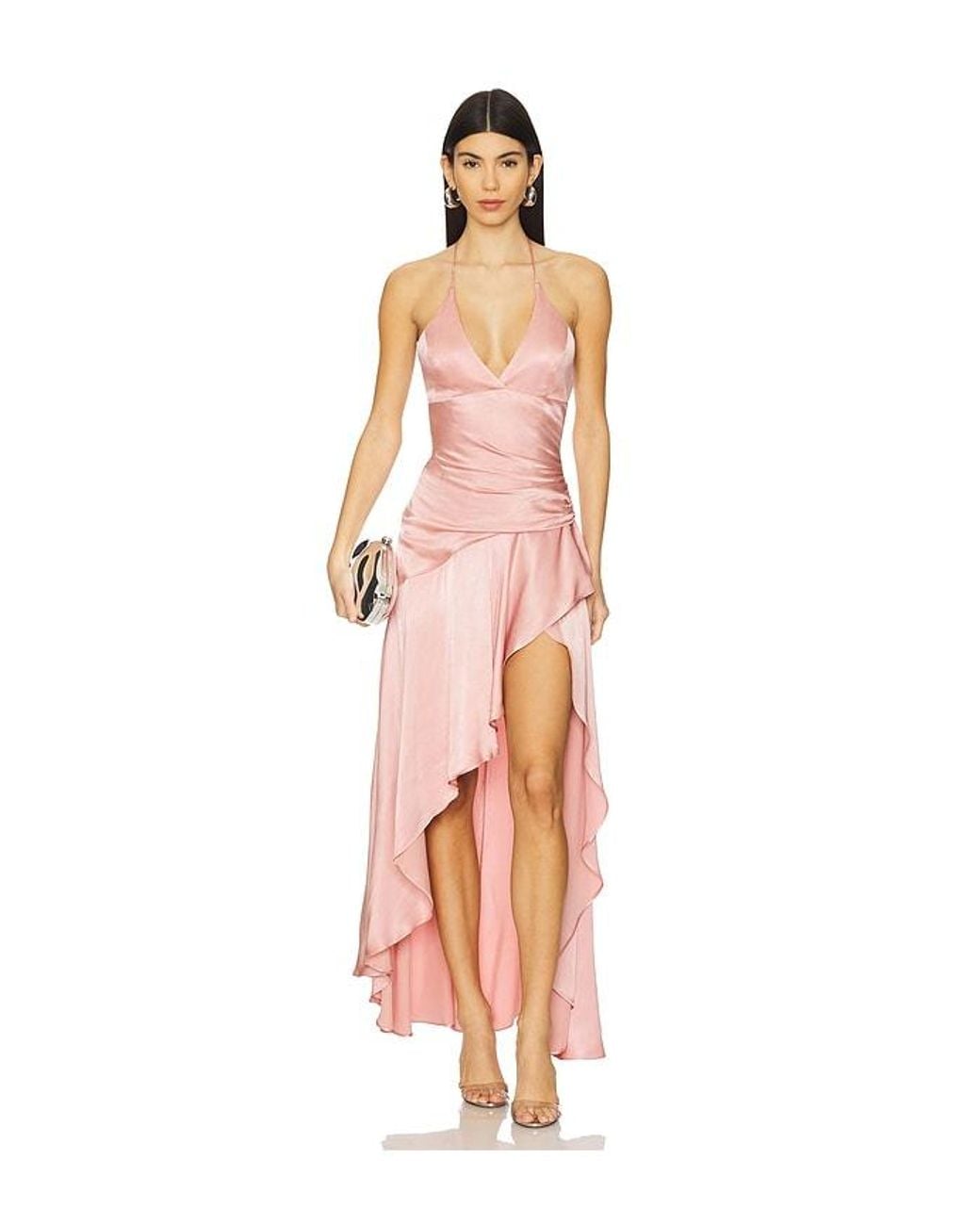 sorellas the brand turquoise knitted halter dress Bardot Women's Sorella Halter Wrap Asymmetric Flounce Dress