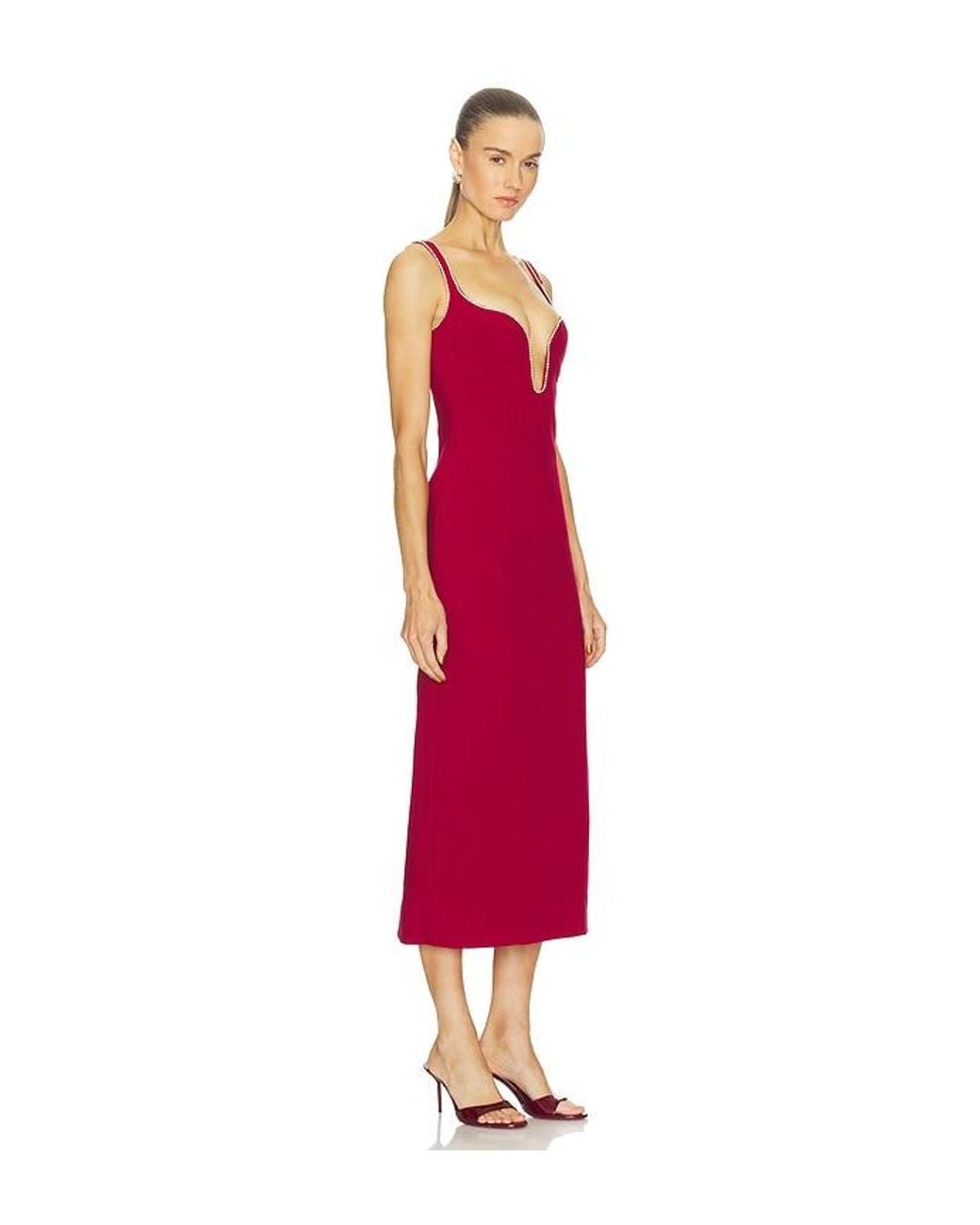Bardot Red Midi-Kleid Brooklyn