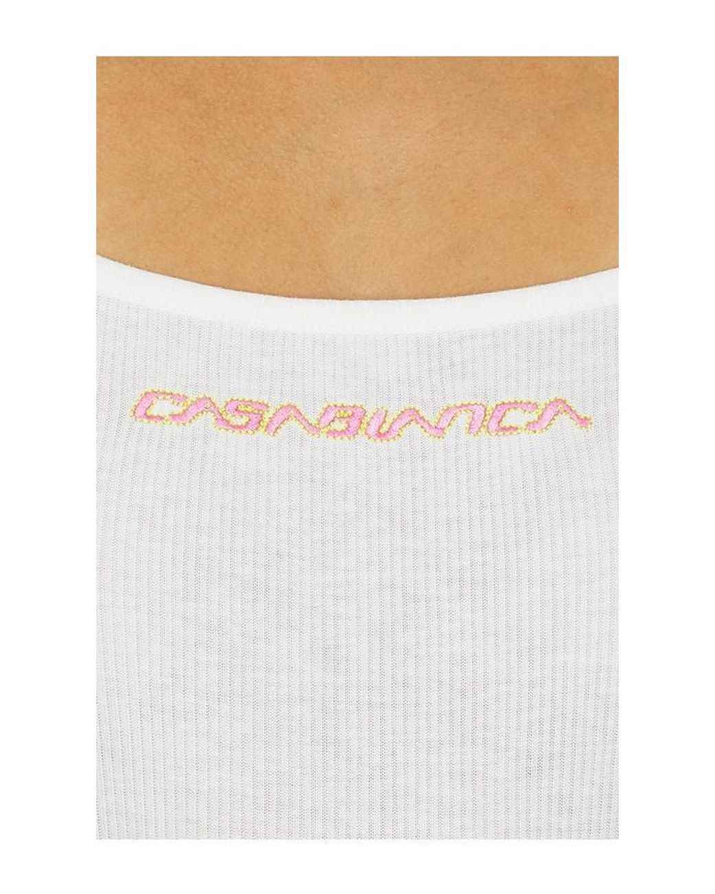 Casablanca White Printed Soft Ribbed Dress