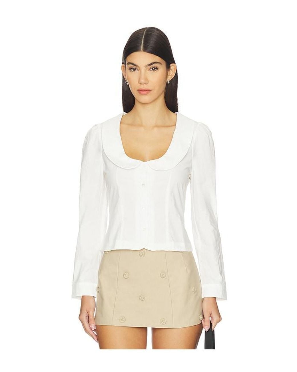 My Mum Made It White Curved Collar Button Shirt