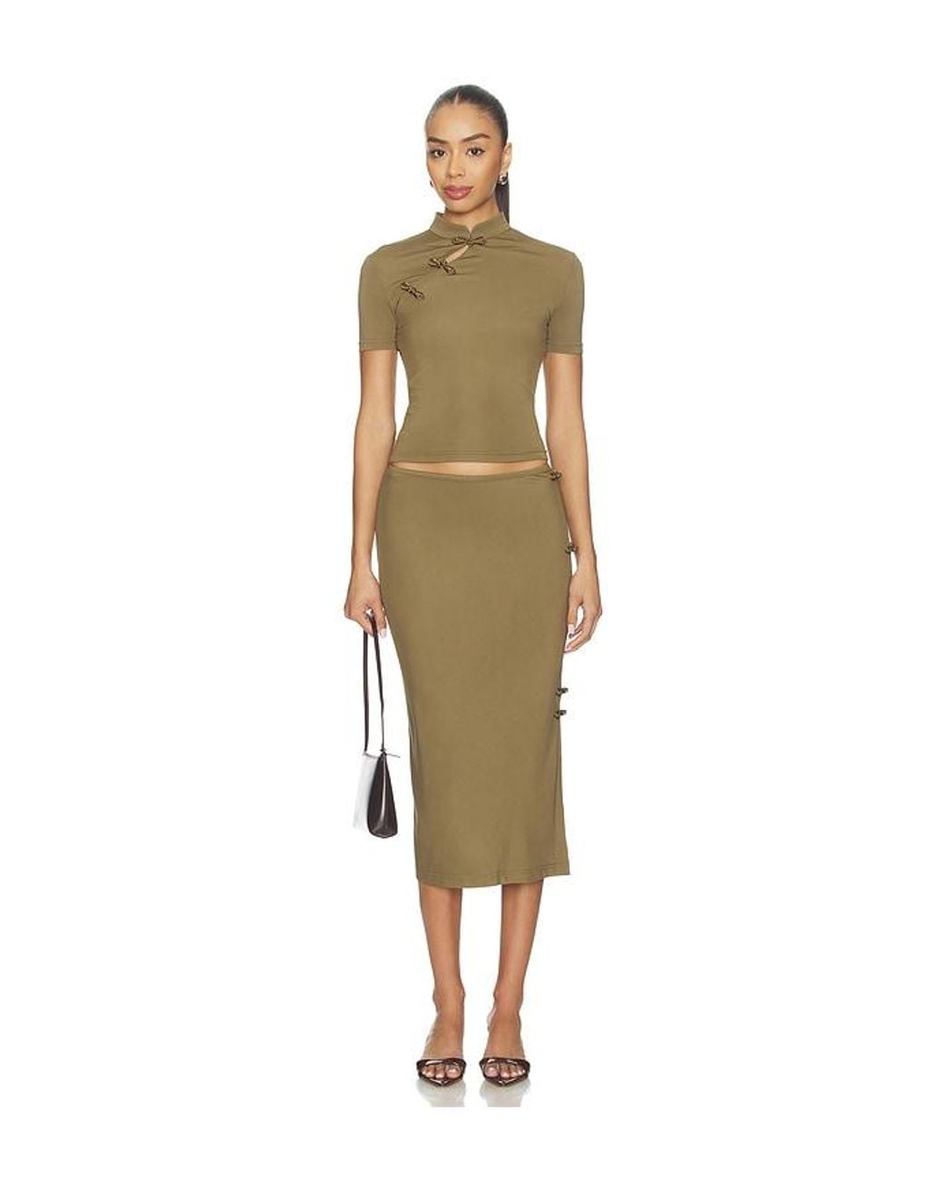 SAU LEE Natural Timo Jersey Skirt