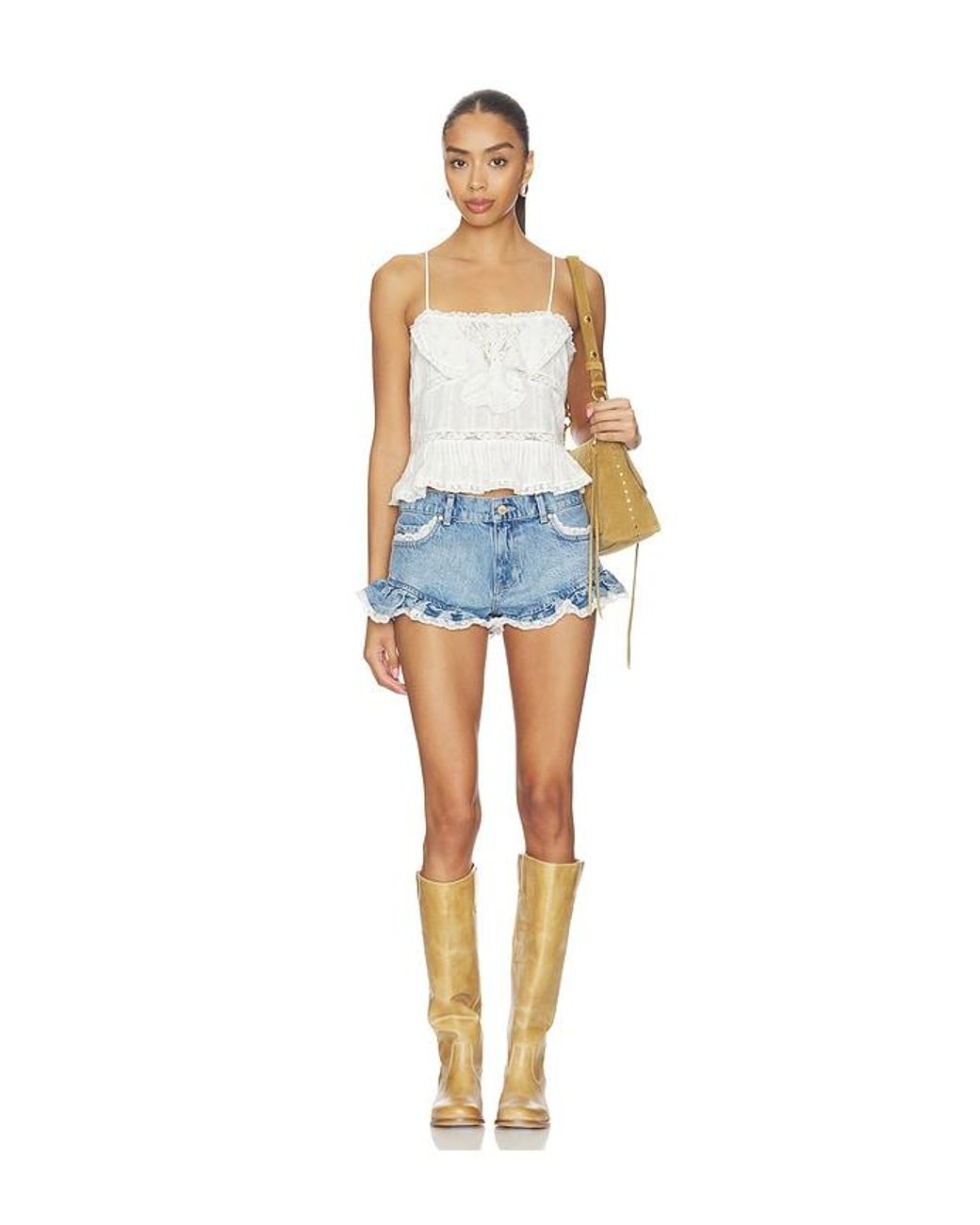 LoveShackFancy Blue Azalure Shorts