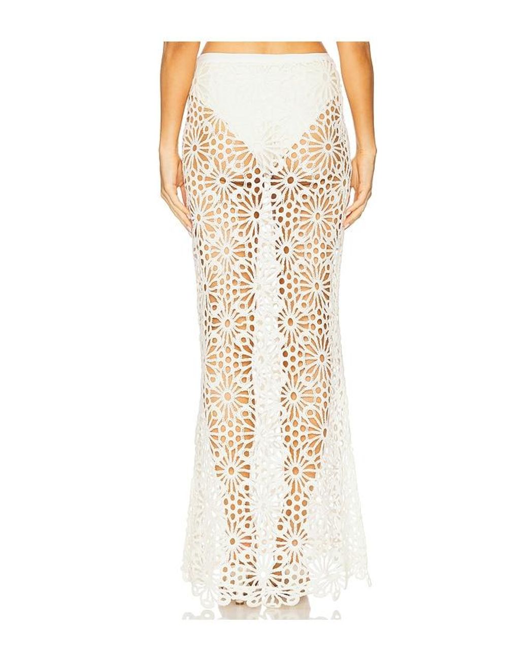 Norma Kamali White Obie Long Skirt