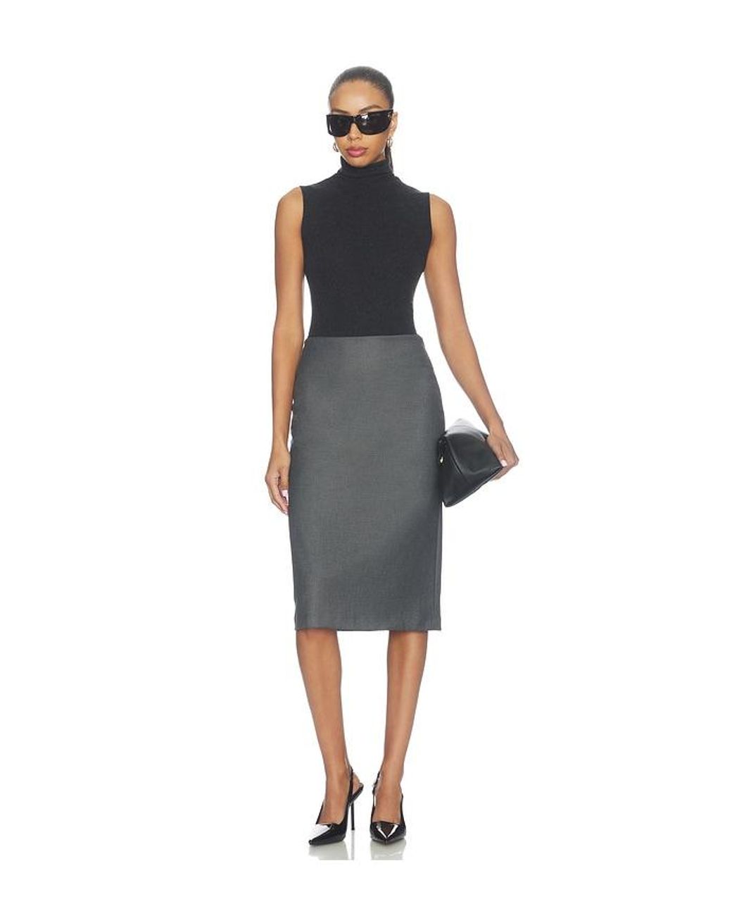 Enza Costa Black Cashmere Jersey Shell Top