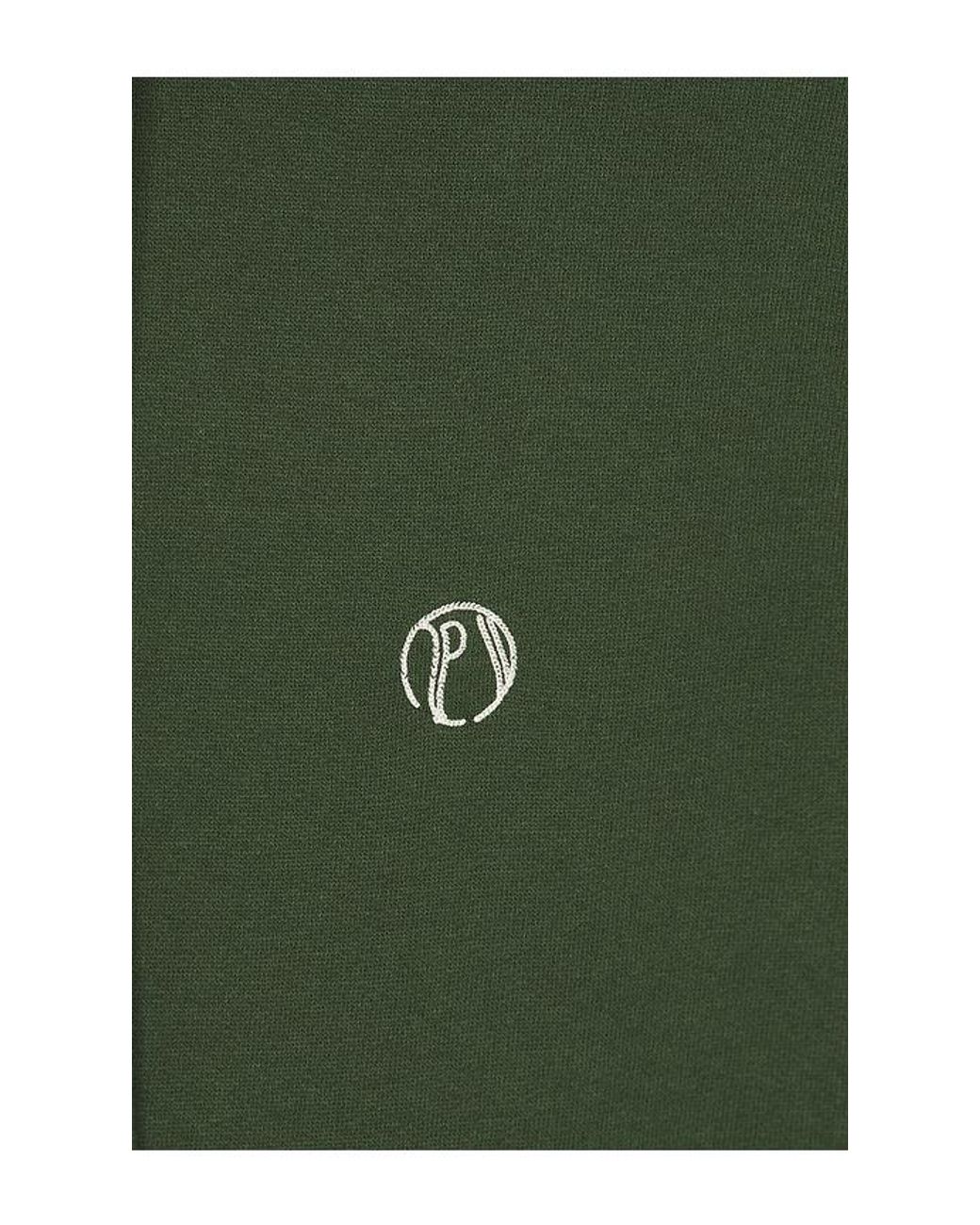 Palmes Green Stitch Hooded Sweatshirt for men