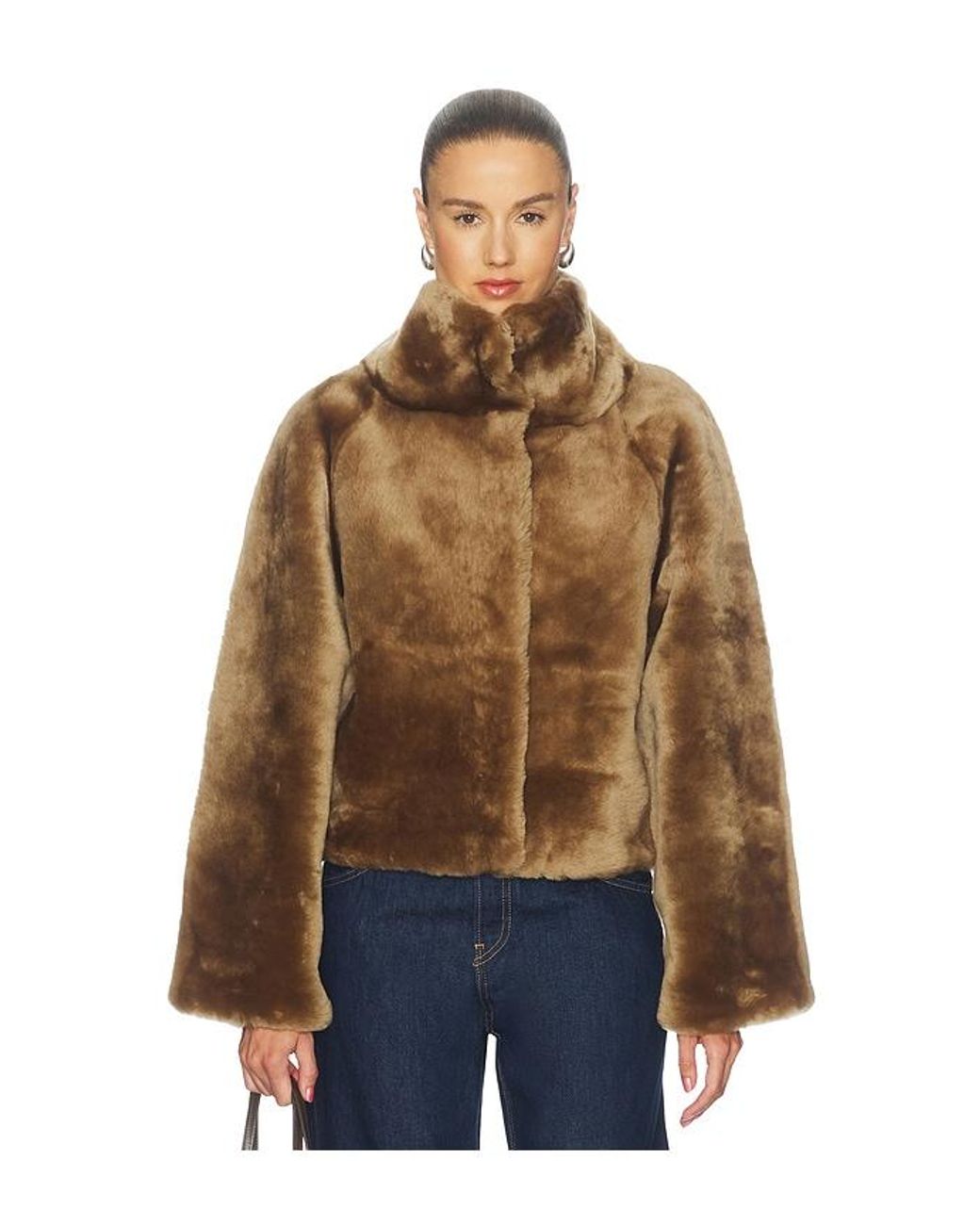 OW Collection Blue Tuva Fur Jacket
