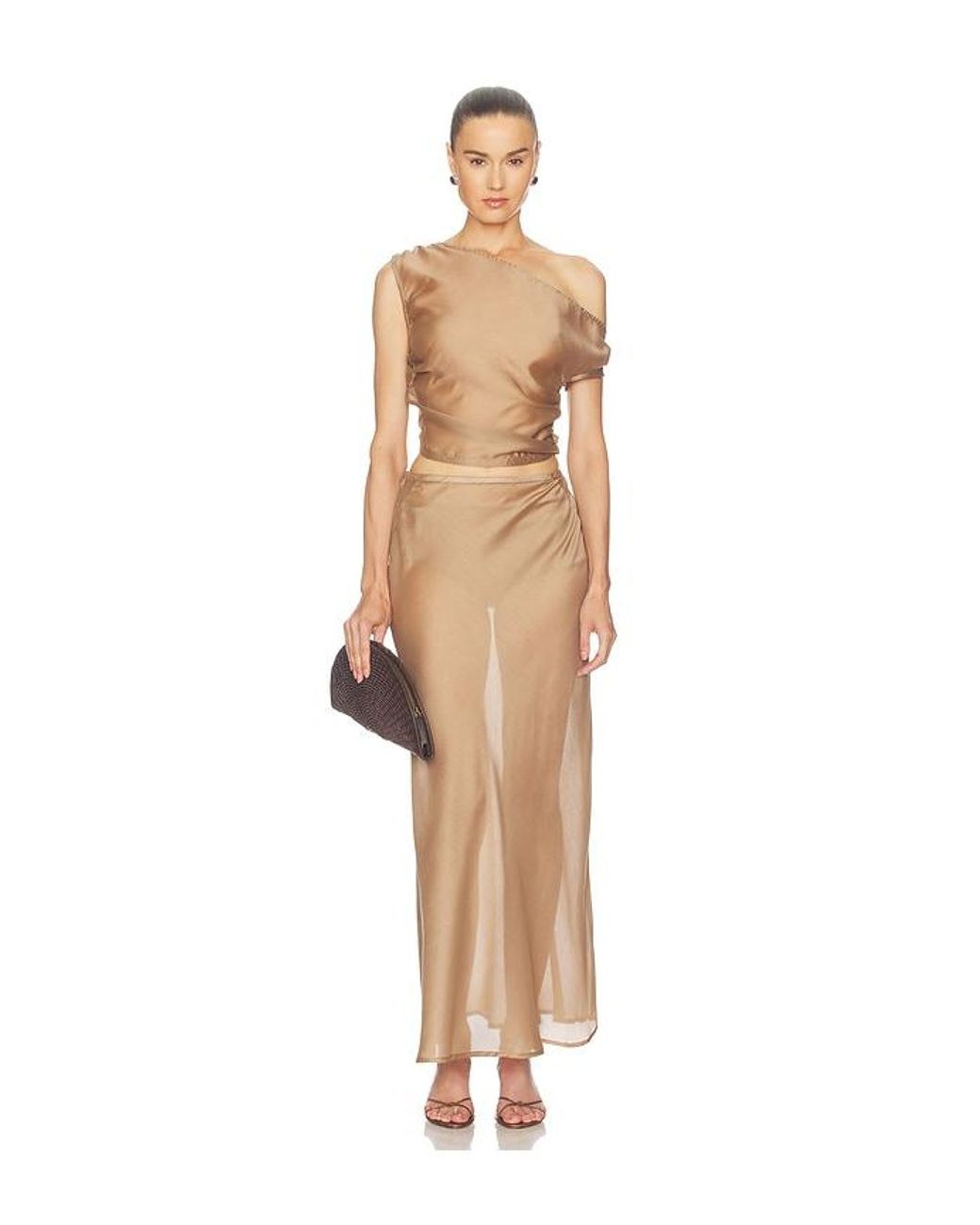 SOLAQUA Natural Francesca Bias Skirt
