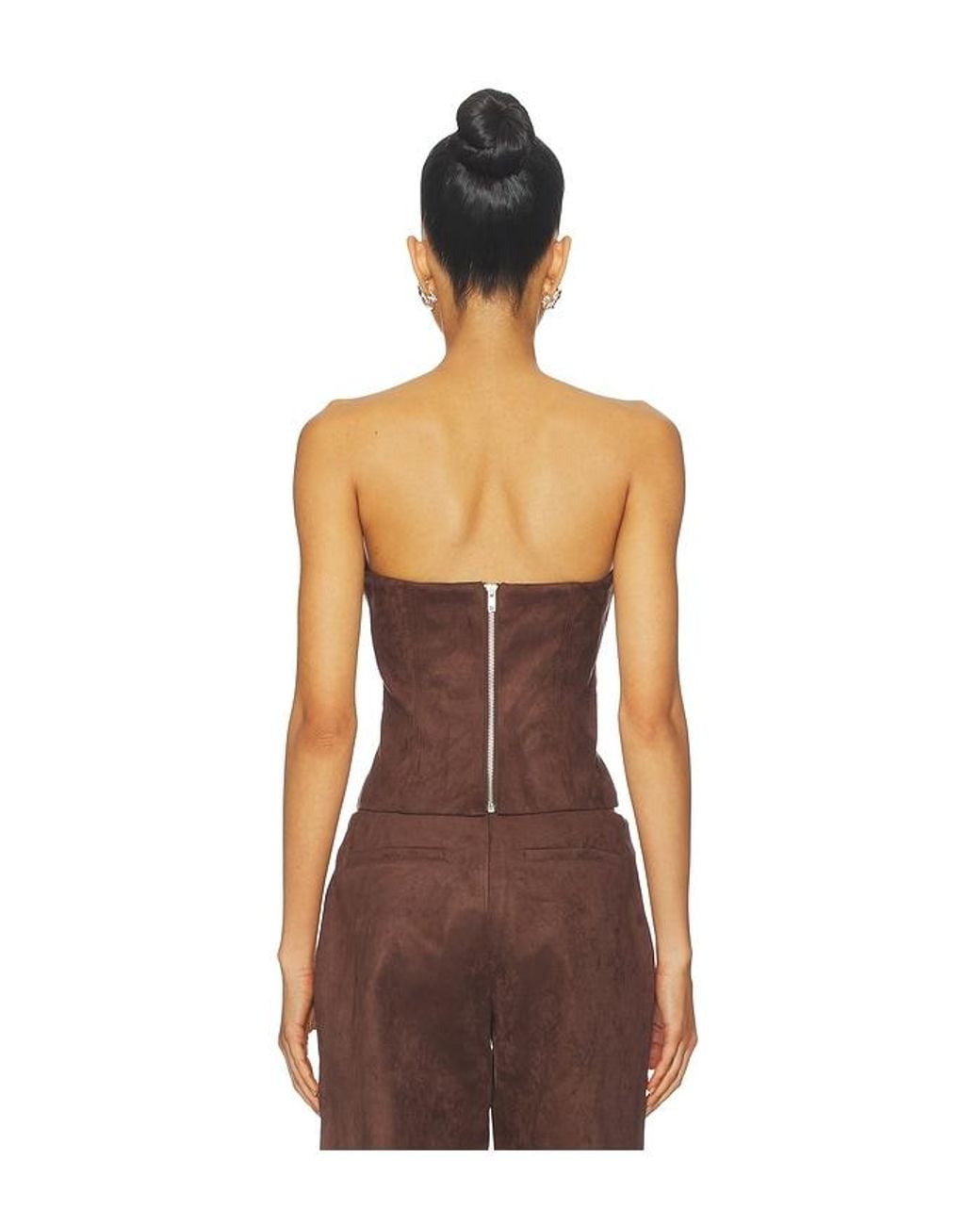 BY.DYLN Brown Avila Corset Top